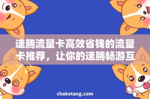 速腾流量卡高效省钱的流量卡推荐，让你的速腾畅游互联网