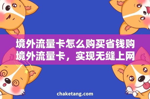 境外流量卡怎么购买省钱购境外流量卡，实现无缝上网！