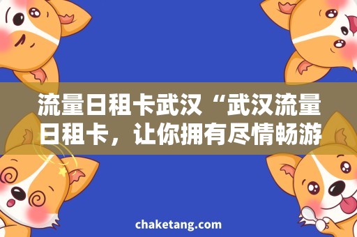 流量日租卡武汉“武汉流量日租卡，让你拥有尽情畅游的通行工具！”