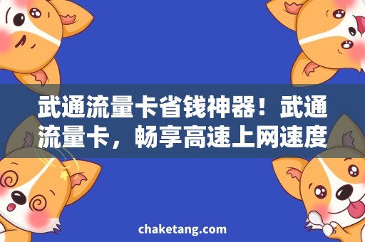 武通流量卡省钱神器！武通流量卡，畅享高速上网速度！