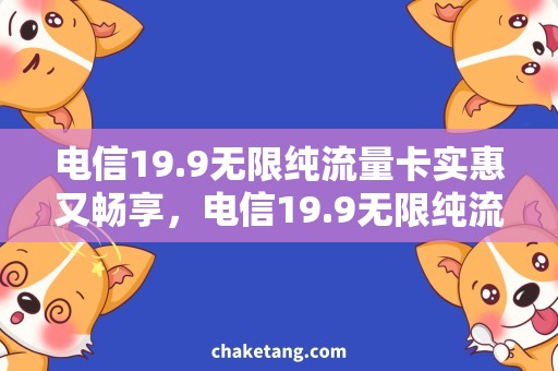 电信19.9无限纯流量卡实惠又畅享，电信19.9无限纯流量卡让你上网不停！