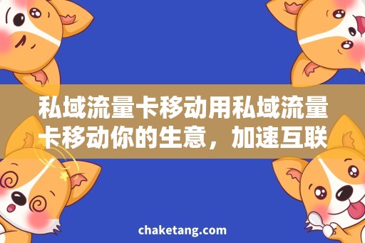私域流量卡移动用私域流量卡移动你的生意，加速互联网发展！