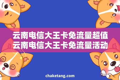 云南电信大王卡免流量超值云南电信大王卡免流量活动，省钱也能畅享！
