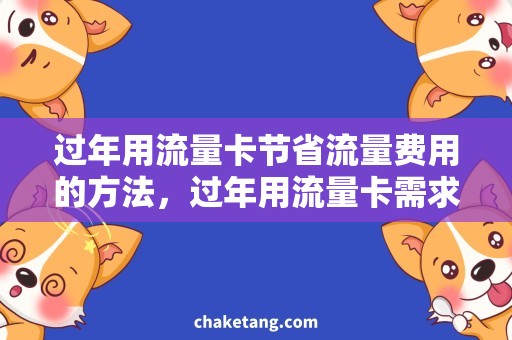 过年用流量卡节省流量费用的方法，过年用流量卡需求分析