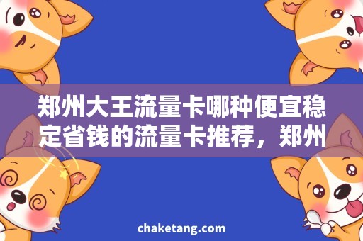 郑州大王流量卡哪种便宜稳定省钱的流量卡推荐，郑州哪个品牌性价比更高？