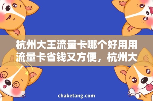 杭州大王流量卡哪个好用用流量卡省钱又方便，杭州大王哪款最实惠？