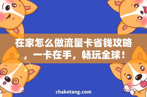 在家怎么做流量卡省钱攻略，一卡在手，畅玩全球！