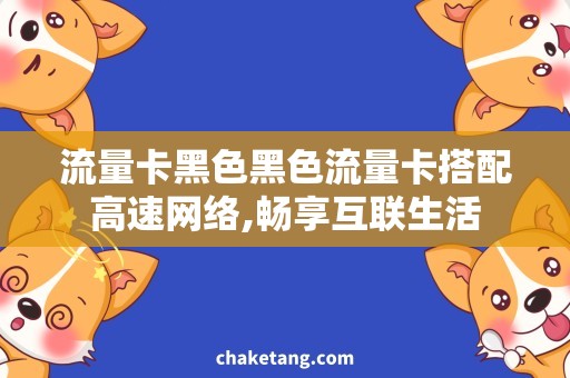 流量卡黑色黑色流量卡搭配高速网络,畅享互联生活
