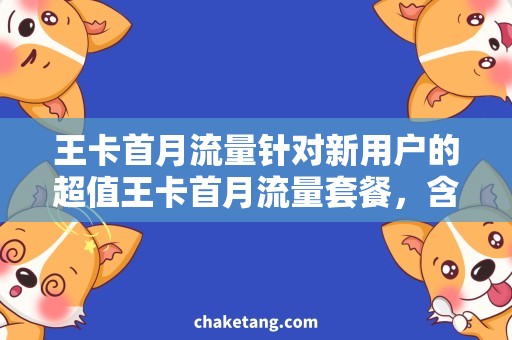 王卡首月流量针对新用户的超值王卡首月流量套餐，含各大运营商流量计划