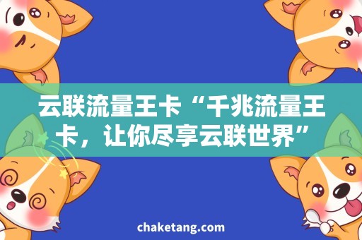 云联流量王卡“千兆流量王卡，让你尽享云联世界”