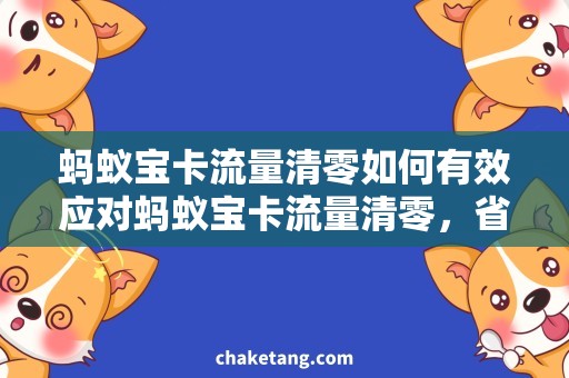 蚂蚁宝卡流量清零如何有效应对蚂蚁宝卡流量清零，省钱又稳定？
