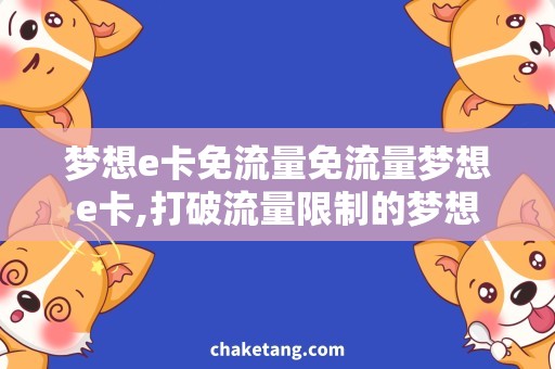 梦想e卡免流量免流量梦想e卡,打破流量限制的梦想