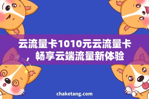 云流量卡1010元云流量卡，畅享云端流量新体验