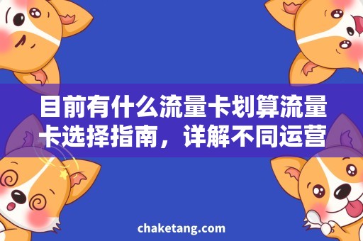目前有什么流量卡划算流量卡选择指南，详解不同运营商套餐的优劣