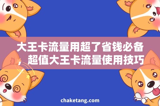 大王卡流量用超了省钱必备，超值大王卡流量使用技巧