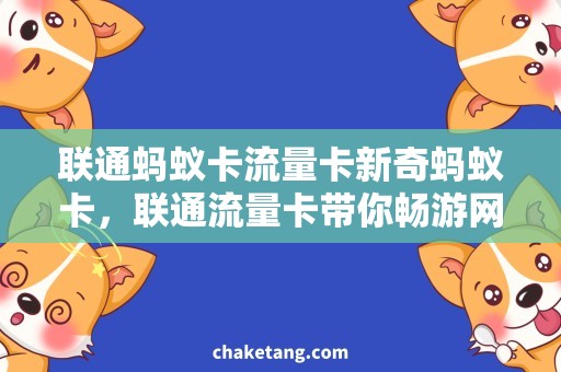 联通蚂蚁卡流量卡新奇蚂蚁卡，联通流量卡带你畅游网络世界