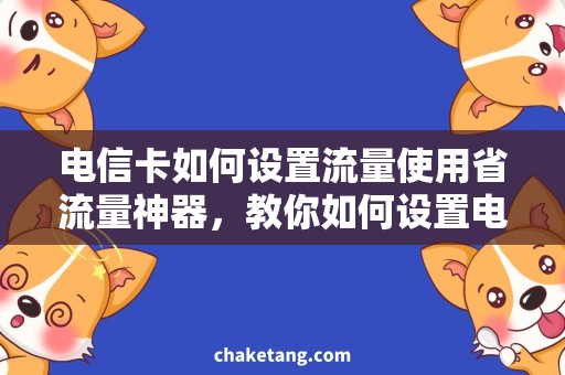 电信卡如何设置流量使用省流量神器，教你如何设置电信卡流量使用