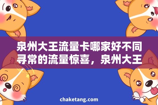 泉州大王流量卡哪家好不同寻常的流量惊喜，泉州大王流量卡实现你的愿望