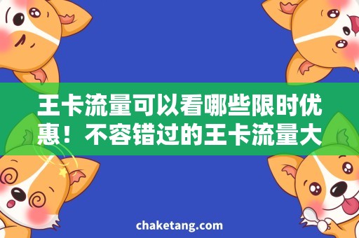 王卡流量可以看哪些限时优惠！不容错过的王卡流量大放送，赶紧选购！
