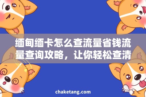 缅甸缅卡怎么查流量省钱流量查询攻略，让你轻松查清缅甸缅卡流量使用详情
