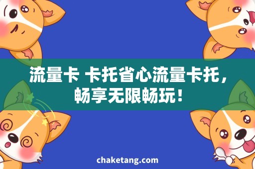 流量卡 卡托省心流量卡托，畅享无限畅玩！