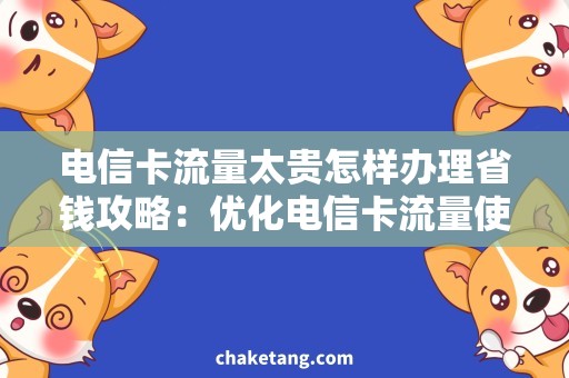 电信卡流量太贵怎样办理省钱攻略：优化电信卡流量使用方法，解决高价困扰！