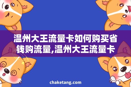 温州大王流量卡如何购买省钱购流量,温州大王流量卡购买攻略