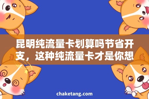 昆明纯流量卡划算吗节省开支，这种纯流量卡才是你想要的！
