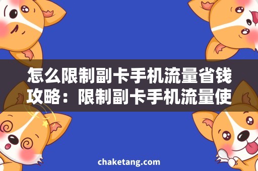 怎么限制副卡手机流量省钱攻略：限制副卡手机流量使用的实用方法