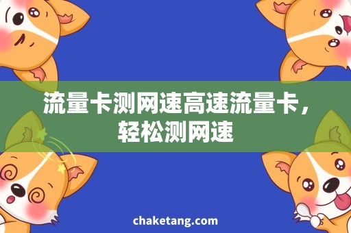 流量卡测网速高速流量卡，轻松测网速