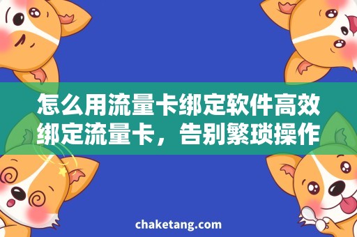 怎么用流量卡绑定软件高效绑定流量卡，告别繁琐操作