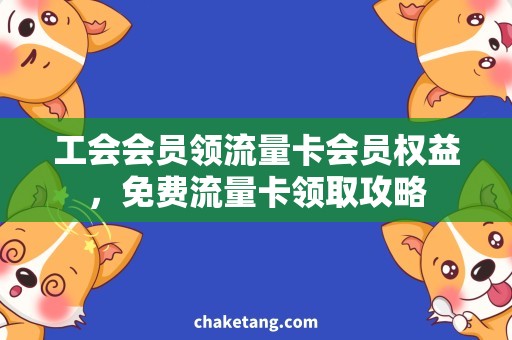 工会会员领流量卡会员权益，免费流量卡领取攻略