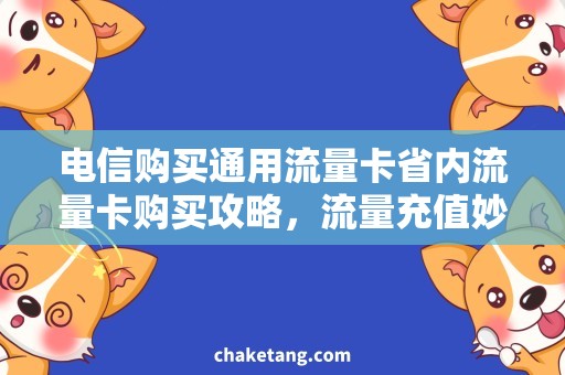 电信购买通用流量卡省内流量卡购买攻略，流量充值妙招！
