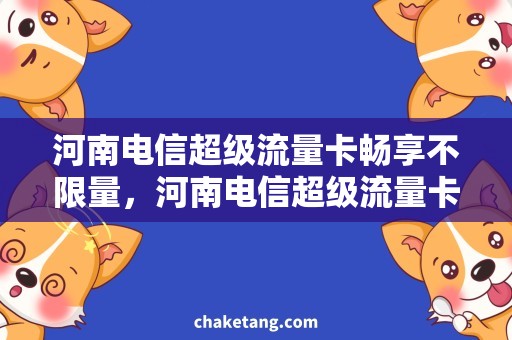 河南电信超级流量卡畅享不限量，河南电信超级流量卡热门需求