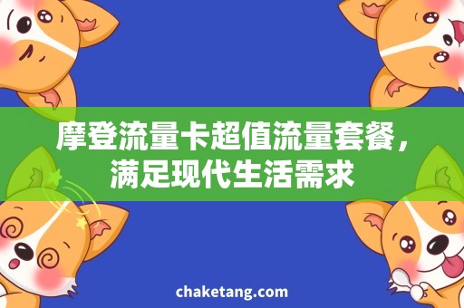 摩登流量卡超值流量套餐，满足现代生活需求