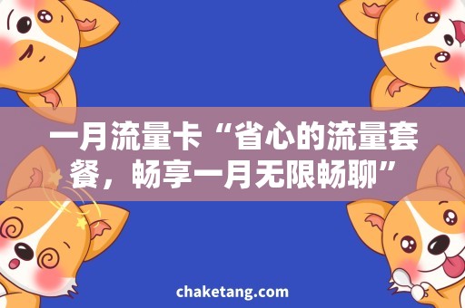 一月流量卡“省心的流量套餐，畅享一月无限畅聊”