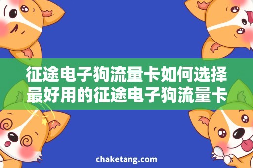 征途电子狗流量卡如何选择最好用的征途电子狗流量卡，享受智能行车的乐趣