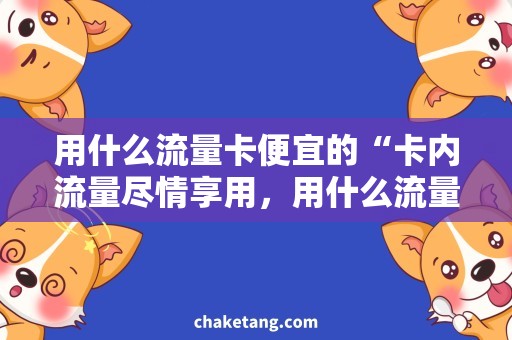 用什么流量卡便宜的“卡内流量尽情享用，用什么流量卡便宜的秘诀在这里！”