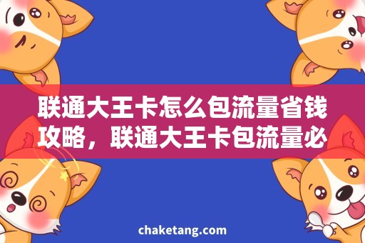 联通大王卡怎么包流量省钱攻略，联通大王卡包流量必备技巧
