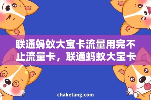 联通蚂蚁大宝卡流量用完不止流量卡，联通蚂蚁大宝卡更划算！