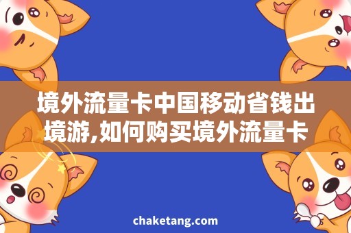 境外流量卡中国移动省钱出境游,如何购买境外流量卡详解