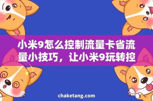 小米9怎么控制流量卡省流量小技巧，让小米9玩转控制流量卡！