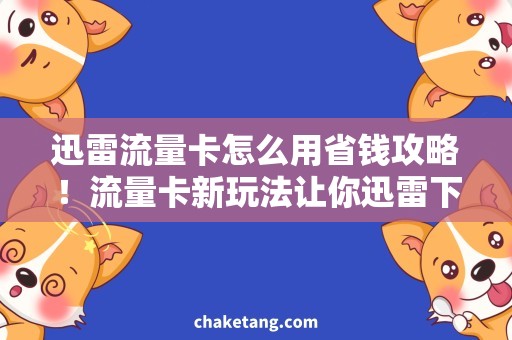 迅雷流量卡怎么用省钱攻略！流量卡新玩法让你迅雷下载+极速浏览