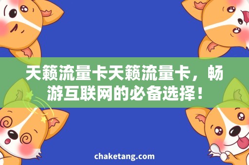 天籁流量卡天籁流量卡，畅游互联网的必备选择！
