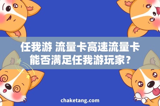任我游 流量卡高速流量卡能否满足任我游玩家？