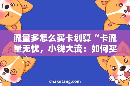 流量多怎么买卡划算“卡流量无忧，小钱大流：如何买到划算的手机卡？”