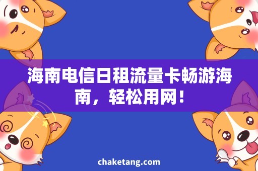 海南电信日租流量卡畅游海南，轻松用网！