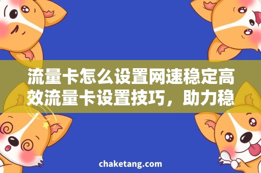 流量卡怎么设置网速稳定高效流量卡设置技巧，助力稳定网速