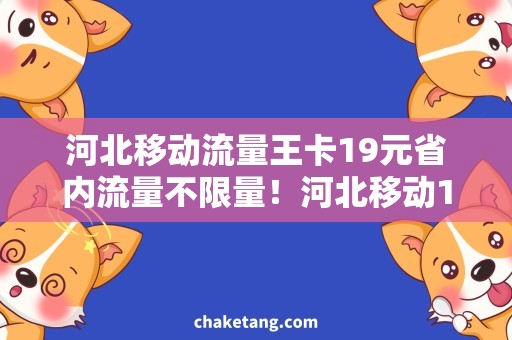 河北移动流量王卡19元省内流量不限量！河北移动19元流量王卡需要注意什么？