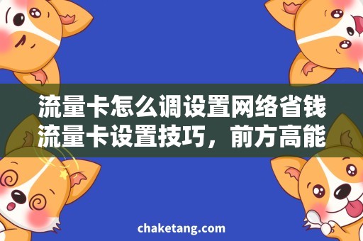 流量卡怎么调设置网络省钱流量卡设置技巧，前方高能！